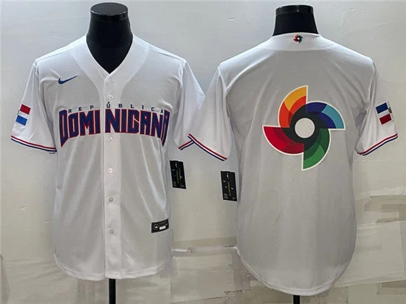 Baseball Jersey For Special Edition-Men's Dominican Republic Baseball 2023 White World Baseball Big Logo Classic Stitched Jersey