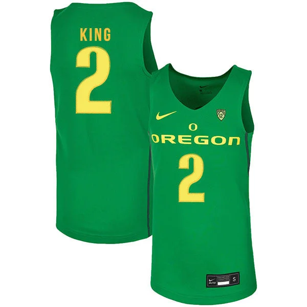 Football Jersey For Fan Favorites-Basketball Jersey For Fan Favorites-Oregon Ducks 2 Louis King Green College Basketball Basketball Jersey