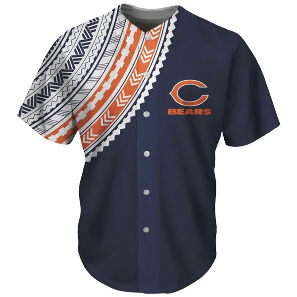 Baseball Jersey For Rec Leagues-Men's Chicago Bears Navy Baseball Jersey