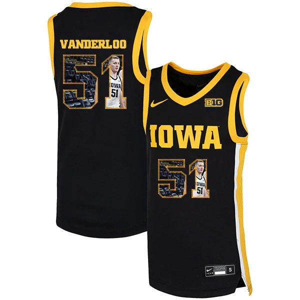 Football Jersey For High-Quality Fabric-Basketball Jersey For High-Quality Fabric-Iowa Hawkeyes 51 Aidan Vanderloo Black Basketball College Fashion Basketball Jersey