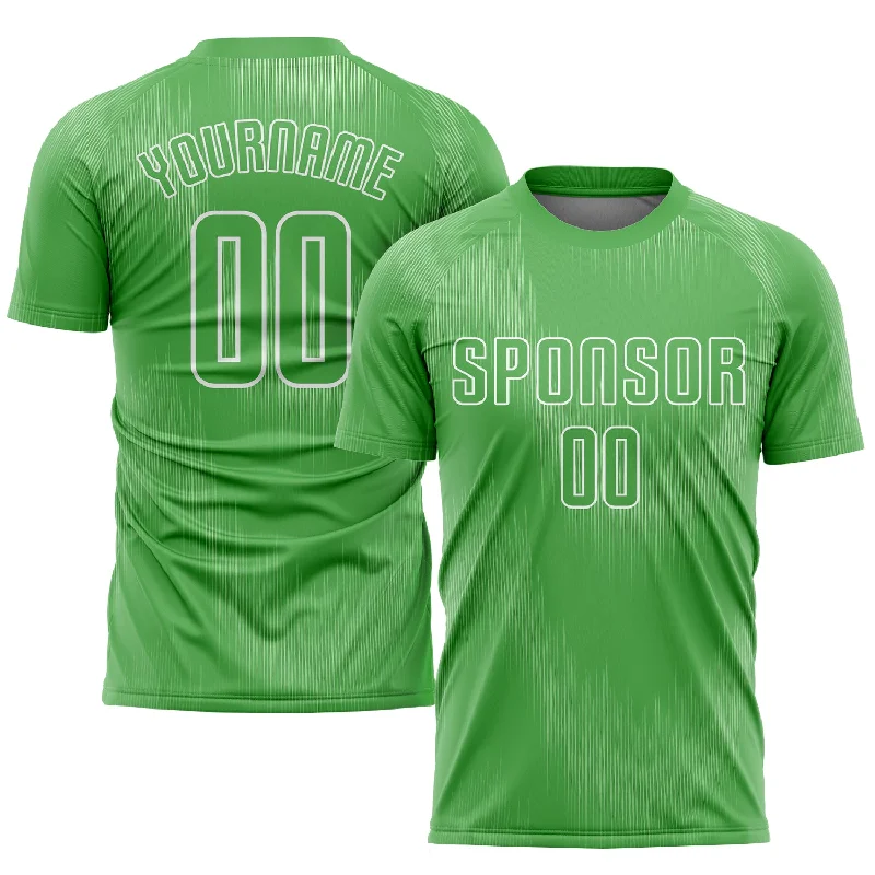 Football Jersey For Youth Sports Leagues-Custom Neon Green Neon Green-White Sublimation Soccer Uniform Jersey