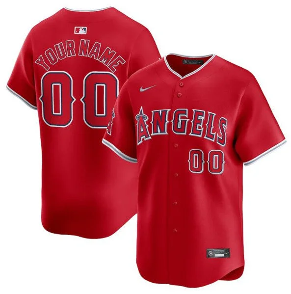 Baseball Jersey For Game Apparel-Men's Los Angeles Angels Active Player Custom Red Alternate Limited Baseball Stitched Jersey