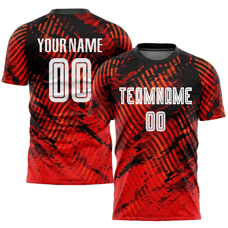 Football Jersey For Fanatics-Custom Red White-Black Sublimation Soccer Uniform Jersey