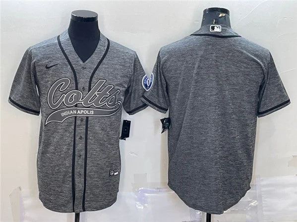 Baseball Jersey For Game Day Experience-Men's Indianapolis Colts Blank Gray With Patch Cool Base Stitched Baseball Jersey