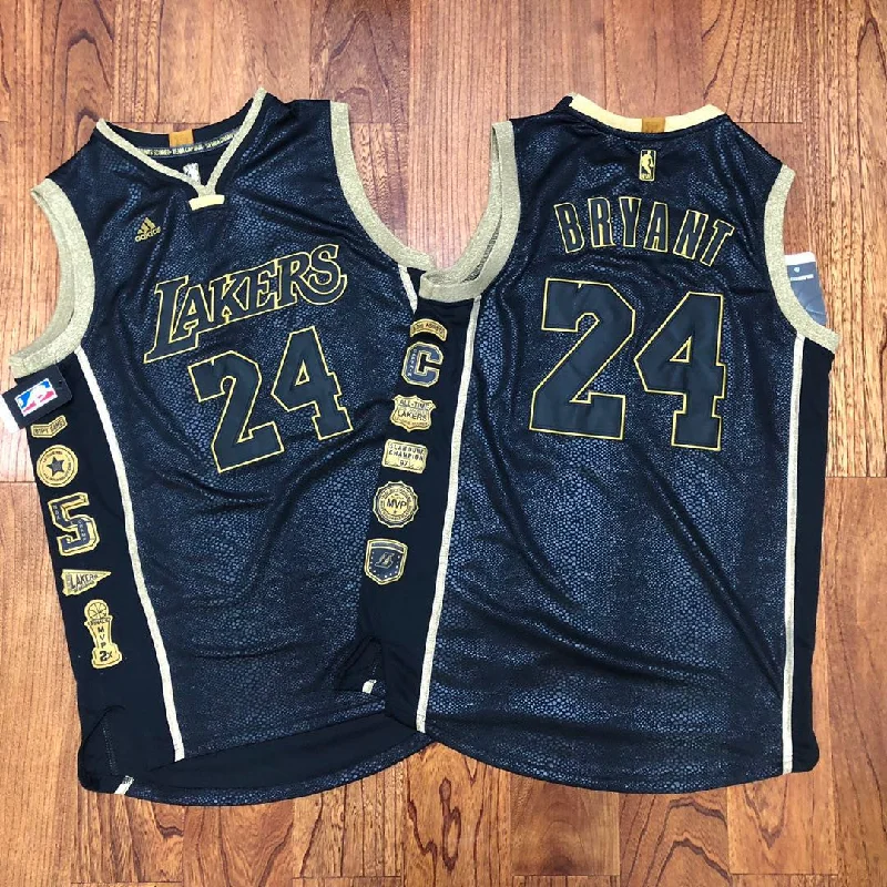 Football Jersey For Official Team Wear-Basketball Jersey For Official Team Wear-Lakers 24 Kobe Bryant Black Commemorative Edition Swingman Basketball Jersey