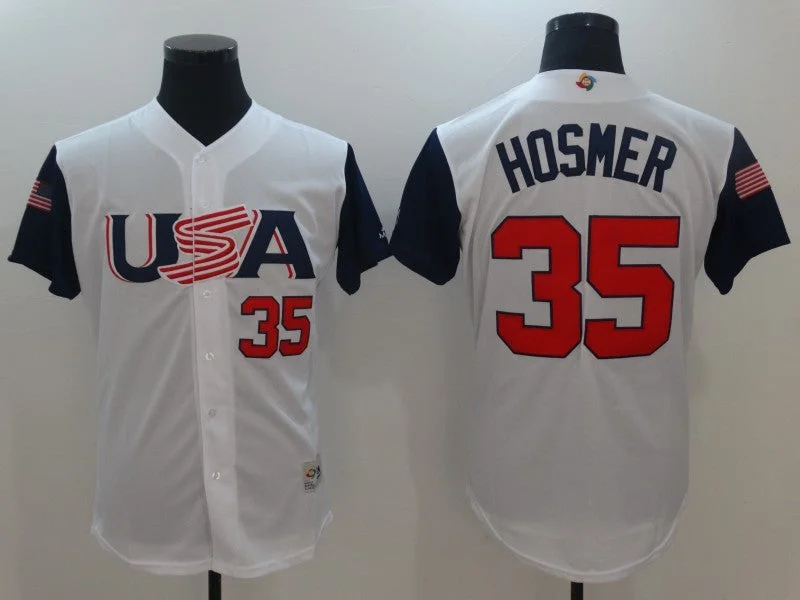 Baseball Jersey For Team-Men's USA Baseball 35 Eric Hosmer White 2017 World Baseball Classic Jersey