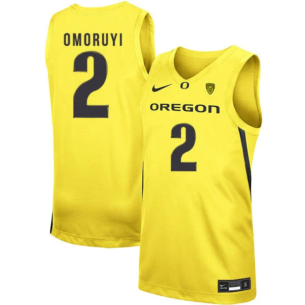 Football Jersey For Game Uniforms-Basketball Jersey For Game Uniforms-Oregon Ducks 2 Eugene Omoruyi Yellow College Basketball Basketball Jersey