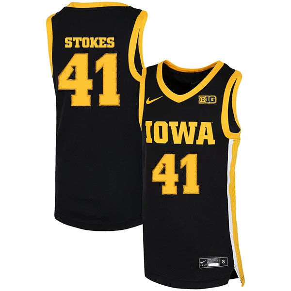 Football Jersey For Player Representation-Basketball Jersey For Player Representation-Iowa Hawkeyes 41 Greg Stokes Black Basketball College Basketball Jersey