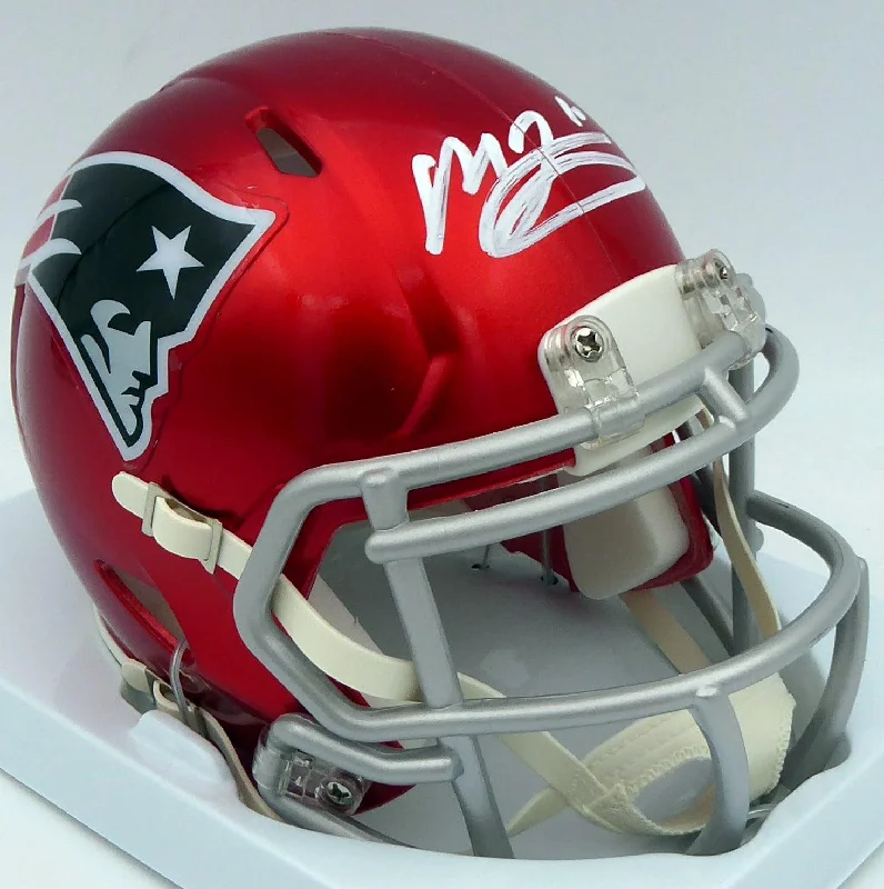 Rugby Helmet For All Ages-Mac Jones Autographed New England Patriots Flash Red Speed Mini Helmet (Damaged) Beckett BAS #WS86312