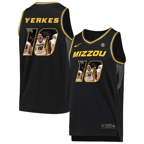 Football Jersey For Team Merchandise-Basketball Jersey For Team Merchandise-Missouri Tigers 10 Evan Yerkes Black Fashion College Basketball Basketball Jersey