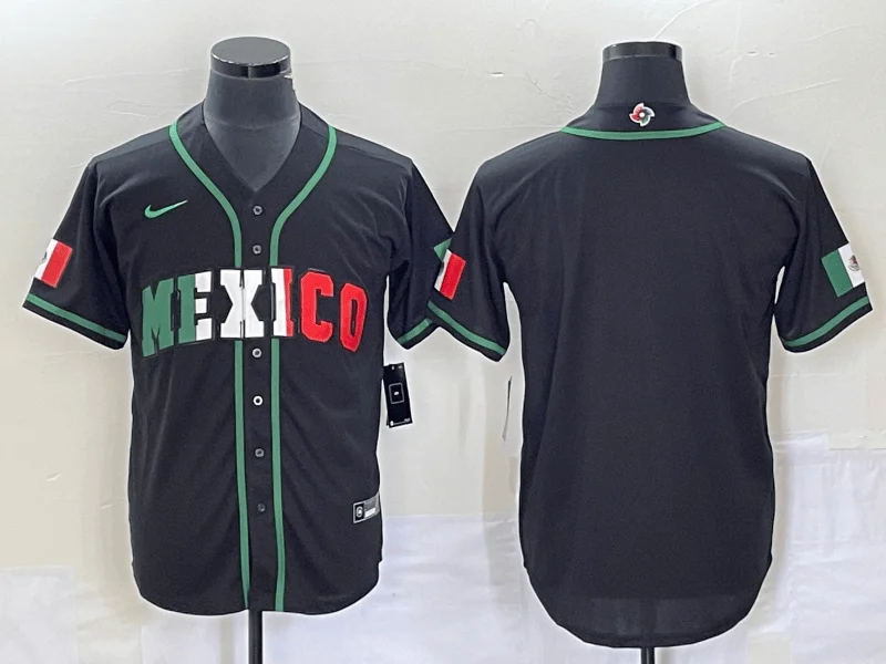 Baseball Jersey For Group Discounts-Men's Mexico Baseball Blank 2023 Black World Baseball With Patch Classic Stitched Jersey