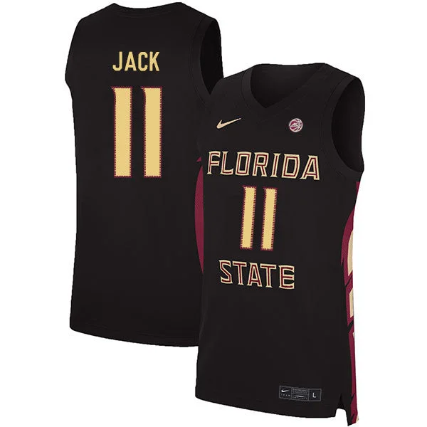 Football Jersey For Fundraising Campaigns-Basketball Jersey For Fundraising Campaigns-Florida State Seminoles 11 Nathanael Jack Black Basketball College Basketball Jersey