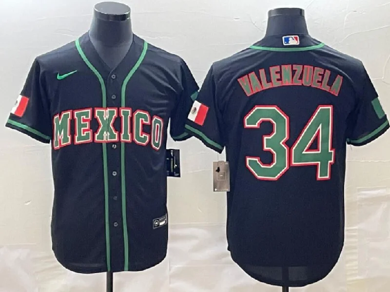 Baseball Jersey For Match Day-Men's Mexico Baseball ACTIVE PLAYER Custom 2023 Black Stitched Jersey