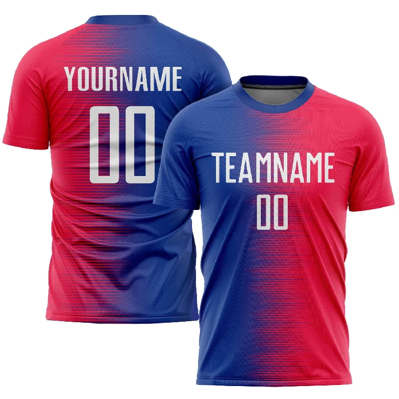 Football Jersey With Logo-Custom Red White-Royal Sublimation Soccer Uniform Jersey