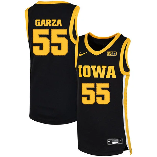 Football Jersey For Fan Support-Basketball Jersey For Fan Support-Iowa Hawkeyes 55 Luka Garza Black Basketball College Basketball Jersey