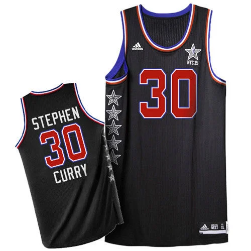 Football Jersey For Fan Merchandise-Basketball Jersey For Fan Merchandise-2015 All Star NYC Western Conference 30 Stephen Curry Black Basketball Jerseys