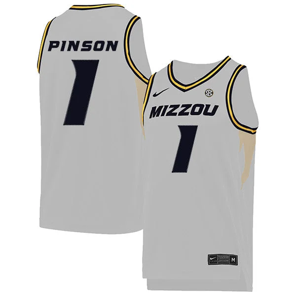 Football Jersey With Custom Graphics For Team-Basketball Jersey With Custom Graphics For Team-Missouri Tigers 1 Xavier Pinson White College Basketball Basketball Jersey