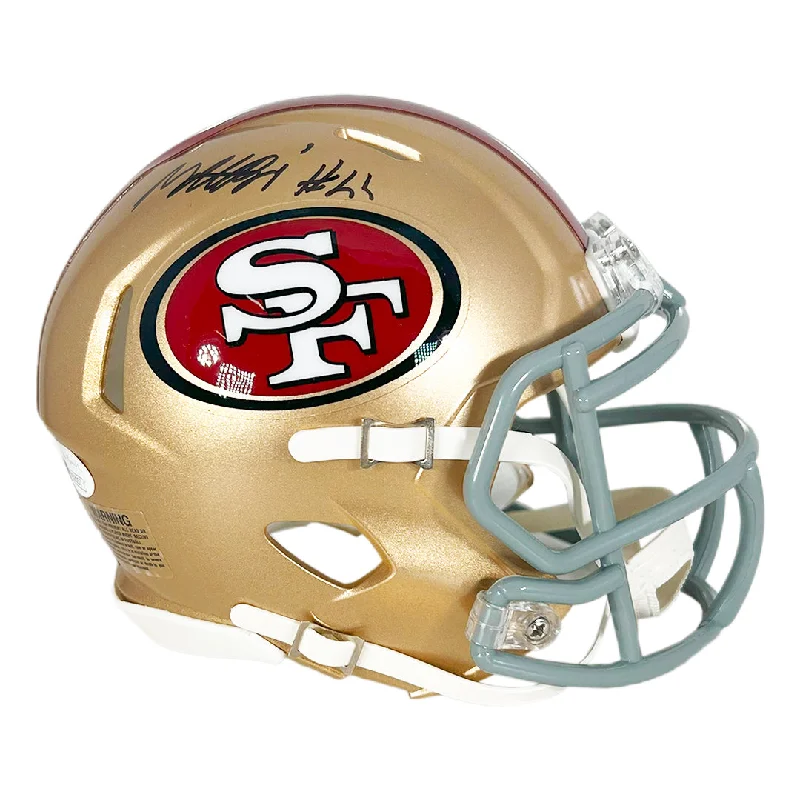 Rugby Helmet For Rugged Outdoor Play-Matt Breida Signed San Francisco 49ers Speed Mini Football Helmet (JSA)