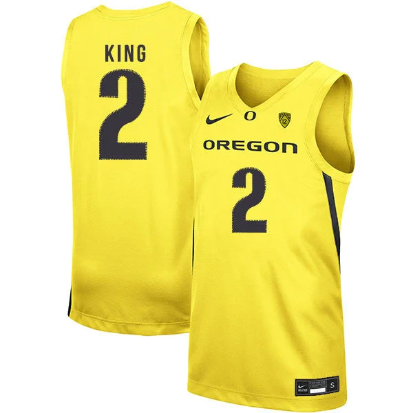 Football Jersey For Customized Team Colors-Basketball Jersey For Customized Team Colors-Oregon Ducks 2 Louis King Yellow College Basketball Basketball Jersey