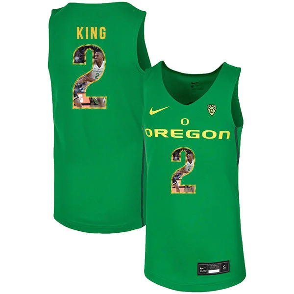 Personalized Football Jersey-Personalized Basketball Jersey-Oregon Ducks 2 Louis King Green Fashion College Basketball Basketball Jersey