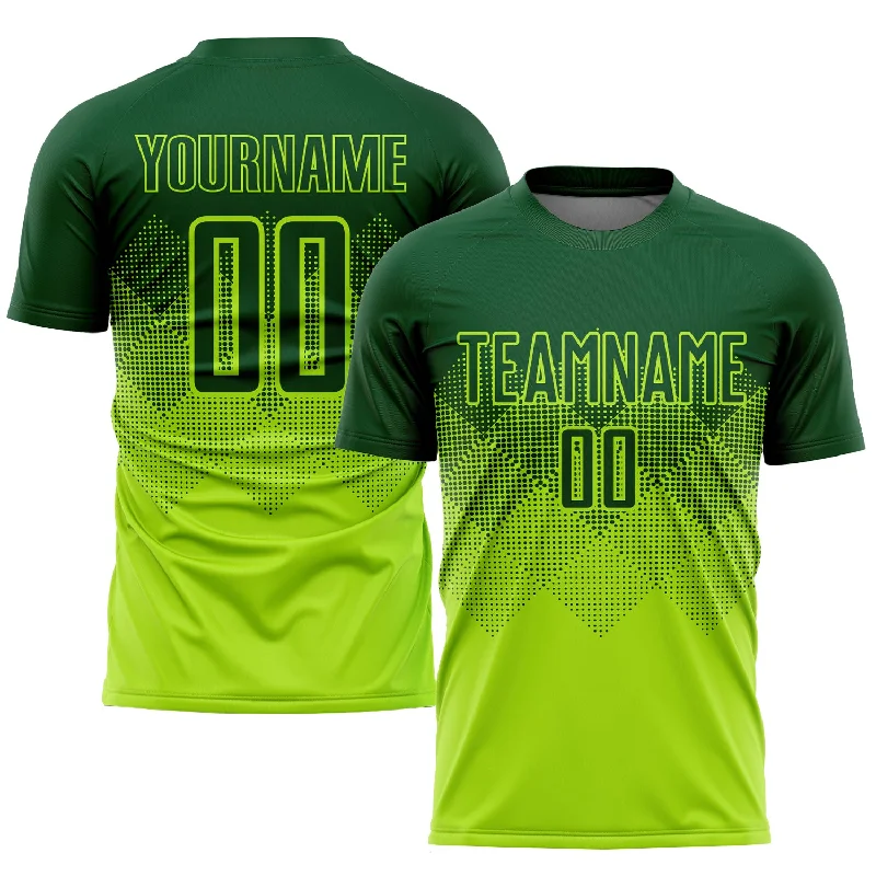 Football Jersey For Match Day-Custom Neon Green Green Sublimation Soccer Uniform Jersey