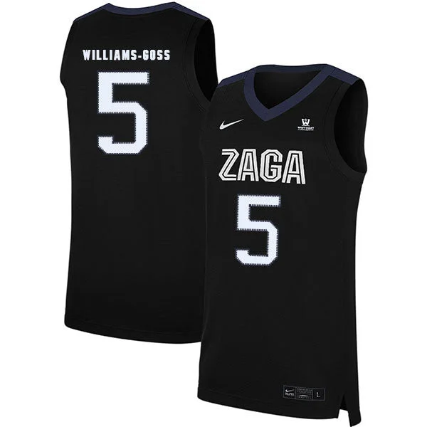 Football Jersey With Personalized Logos-Basketball Jersey With Personalized Logos-Gonzaga Bulldogs 5 Nigel Williams Goss Black College Basketball Basketball Jersey