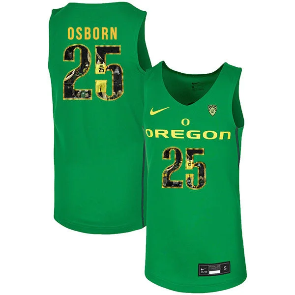 Custom Football Jersey For Gifts-Custom Basketball Jersey For Gifts-Oregon Ducks 25 Luke Osborn Green Fashion College Basketball Basketball Jersey