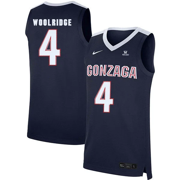 Football Jersey For Professional Teams-Basketball Jersey For Professional Teams-Gonzaga Bulldogs 4 Ryan Woolridge Navy College Basketball Basketball Jersey