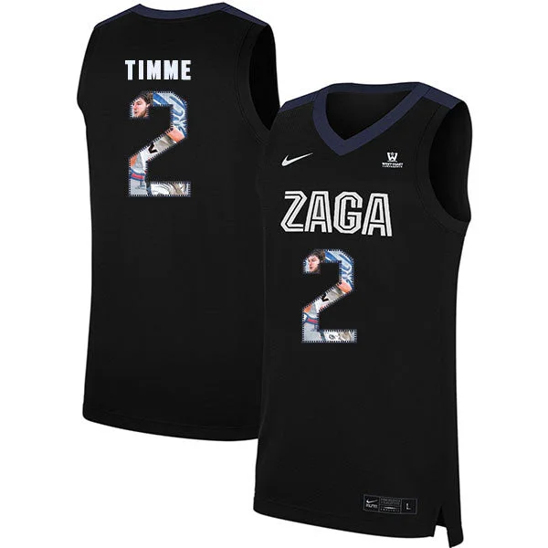 Football Jersey For Personalized Embroidered Designs-Basketball Jersey For Personalized Embroidered Designs-Gonzaga Bulldogs 2 Drew Timme Black Fashion College Basketball Basketball Jersey