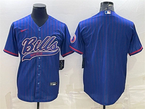 Baseball Jersey For Championship Gifts-Men's Buffalo Bills Team Big Logo With Patch Cool Base Stitched Baseball Jersey