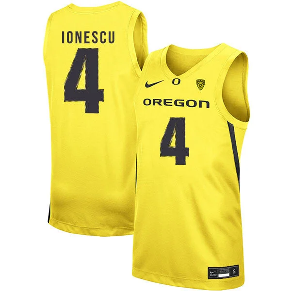 Football Jersey For Custom Branding Options-Basketball Jersey For Custom Branding Options-Oregon Ducks 4 Eddy Ionescu Yellow College Basketball Basketball Jersey