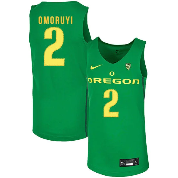 Football Jersey For Player Recognition-Basketball Jersey For Player Recognition-Oregon Ducks 2 Eugene Omoruyi Green College Basketball Basketball Jersey