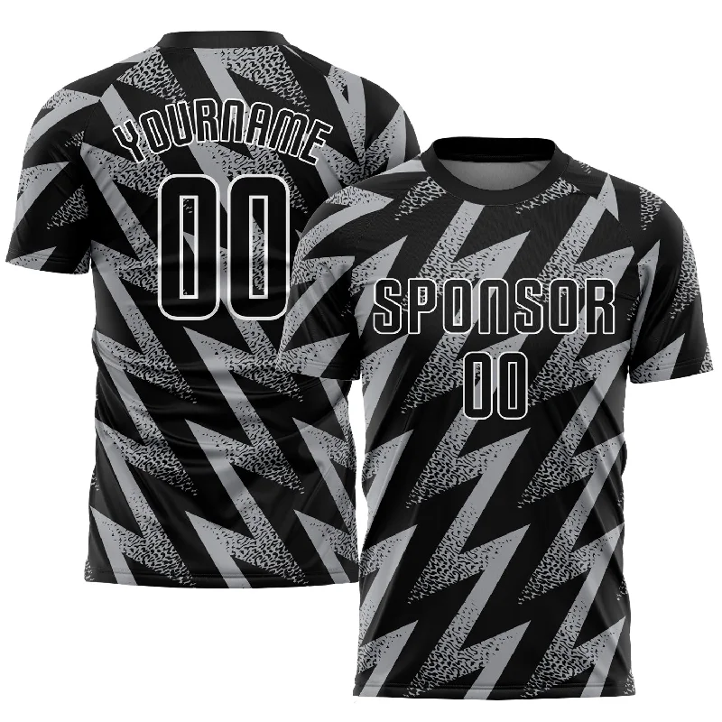 Football Jersey For Youth Football Leagues-Custom Gray Black-White Sublimation Soccer Uniform Jersey