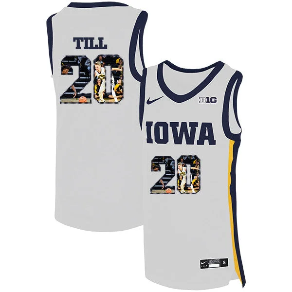 Football Jersey For Private Teams-Basketball Jersey For Private Teams-Iowa Hawkeyes 20 Riley Till White Basketball College Fashion Basketball Jersey