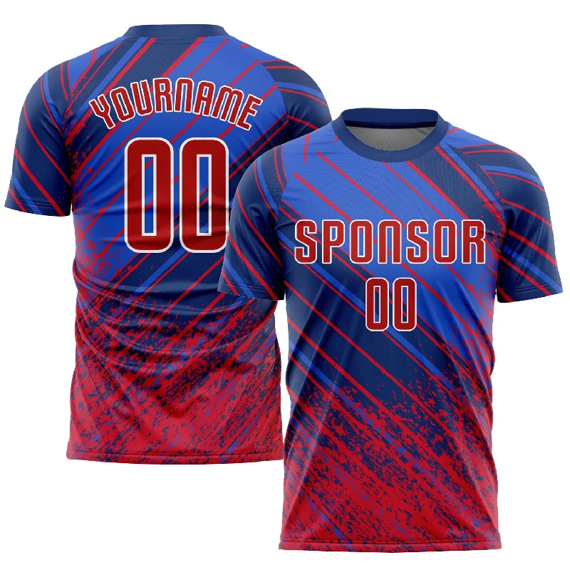 High Quality Football Jersey-Custom Royal Red-White Sublimation Soccer Uniform Jersey