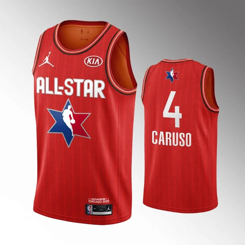 Football Jersey For Custom Player Merchandise-Basketball Jersey For Custom Player Merchandise-Lakers 4 Alex Caruso Red 2020 All-Star Jordan Brand Swingman Basketball Jersey