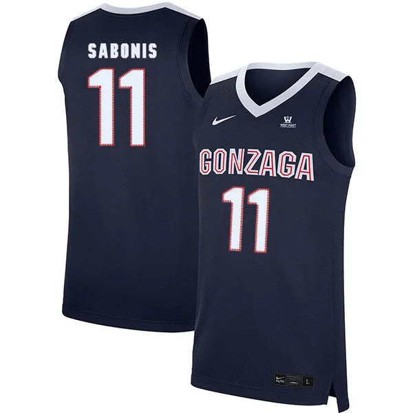 Football Jersey For Fans-Basketball Jersey For Fans-Gonzaga Bulldogs 11 Domantas Sabonis Navy College Basketball Basketball Jersey