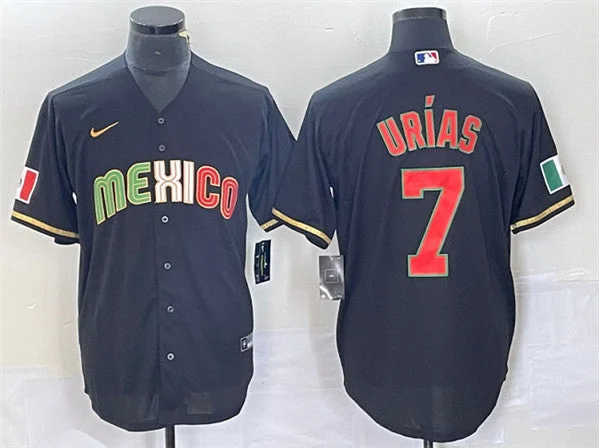 Baseball Jersey For Customized Player Design-Men's Mexico Baseball #7 Julio UrÃ­as Black 2023 World Baseball Classic Stitched Jersey