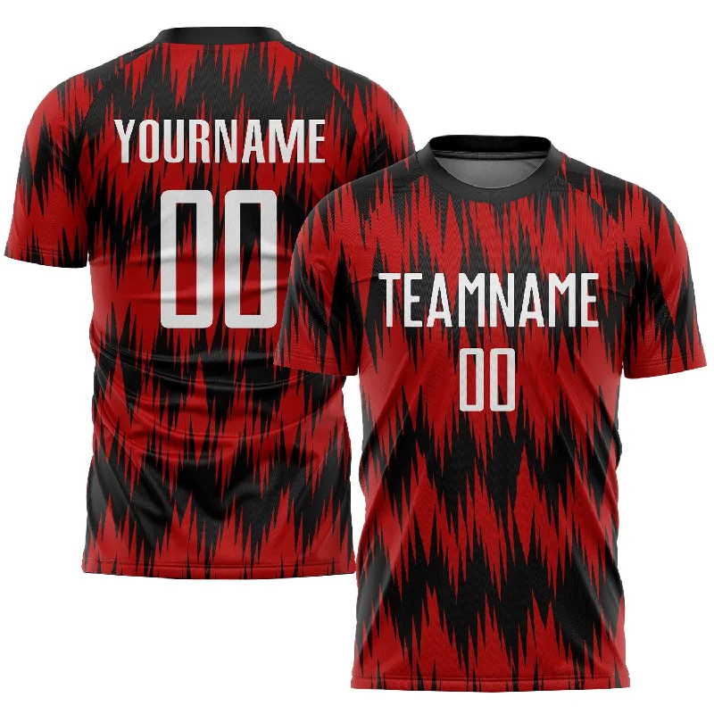 Football Jersey For Men-Custom Red White-Black Sublimation Soccer Uniform Jersey