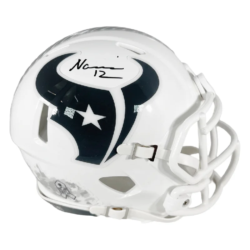 Rugby Helmet For Rugby Enthusiasts-Nico Collins Signed Houston Texans Salute to Service 2024 Mini Football Helmet (Beckett)