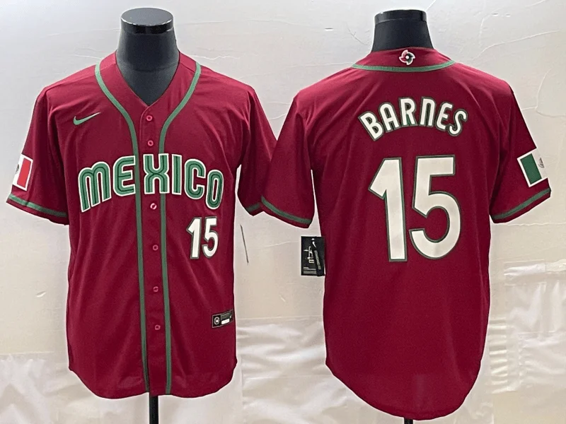 Baseball Jersey For Baseball Enthusiasts-Men's Mexico Baseball #15 Austin Barnes 2023 Red World Baseball Classic Stitched Jersey