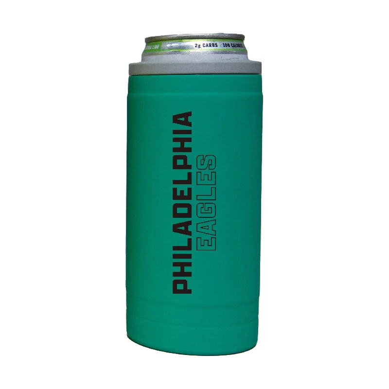 Custom Team Mug For Fundraising Campaigns-Philadelphia Eagles 12oz Optic Stacked Soft Touch Slim Coolie