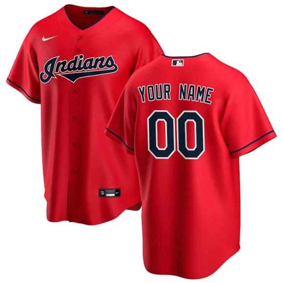 Baseball Jersey With Player Portraits-Men's Cleveland Guardians Active Custom Red Baseball Stitched Jersey