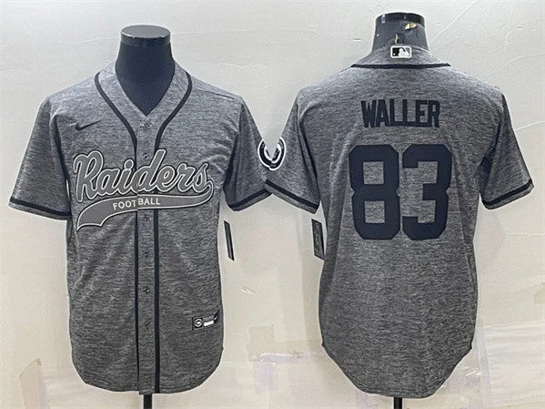 Baseball Jersey For Retro Fan Gear-Men's Las Vegas Raiders #83 Darren Waller Gray With Patch Cool Base Stitched Baseball Jersey