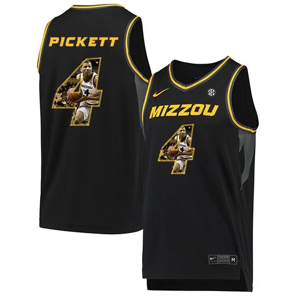 Football Jersey For Sports Merchandise-Basketball Jersey For Sports Merchandise-Missouri Tigers 4 Javon Pickett Black Fashion College Basketball Basketball Jersey