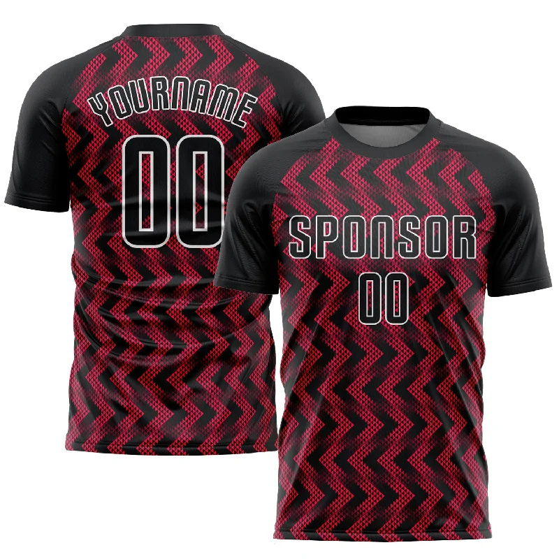 Football Jersey For Fan Favorites-Custom Crimson Black-White Sublimation Soccer Uniform Jersey