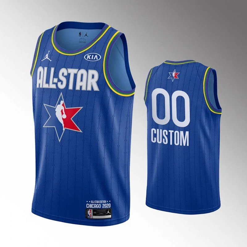 Football Jersey With Logo-Basketball Jersey With Logo-Men's Blue Customized 2020 All-Star Jordan Brand Swingman Basketball Jersey