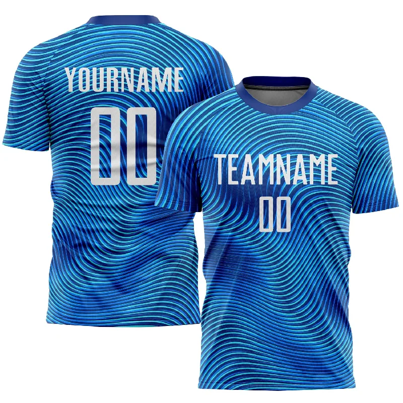 Football Jersey For Sports Teams-Custom Light Blue White-Royal Sublimation Soccer Uniform Jersey