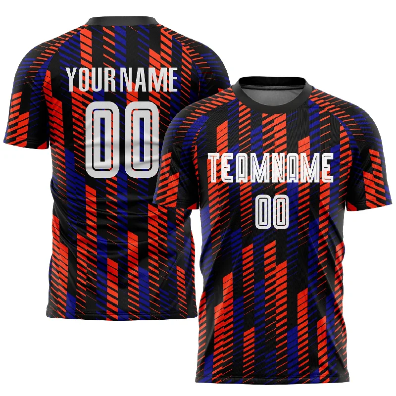 Football Jersey For Adult Fans-Custom Black White-Orange Sublimation Soccer Uniform Jersey