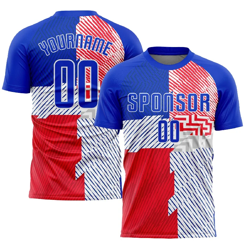 Football Jersey For Group Discounts-Custom Royal Royal-Red Sublimation Soccer Uniform Jersey